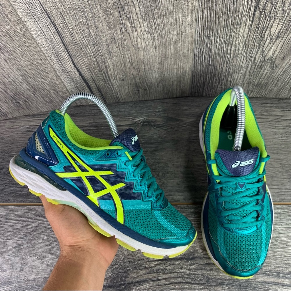 Asics Women’s GT 2000 4 Running Shoes Blue Yellow T656N Size 7